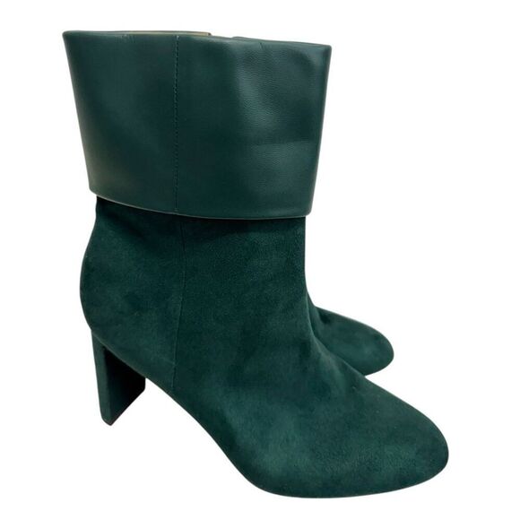Alfani Boots Size 7.5 Forest Green High Heel Ankle Booties Faux Suede - Picture 1 of 10